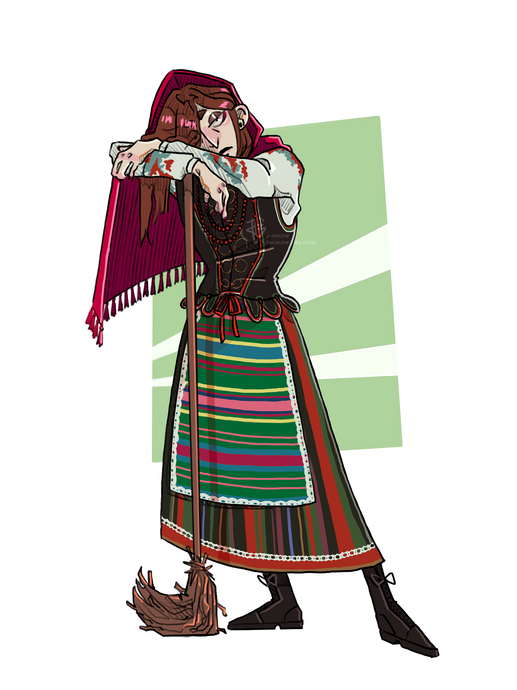 A drawing of my OC: Halina